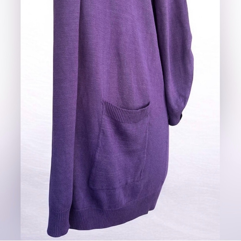 NWT! Karen Scott Purple Women's Sweater cardigan with pockets, size 1X - Picture 6 of 8